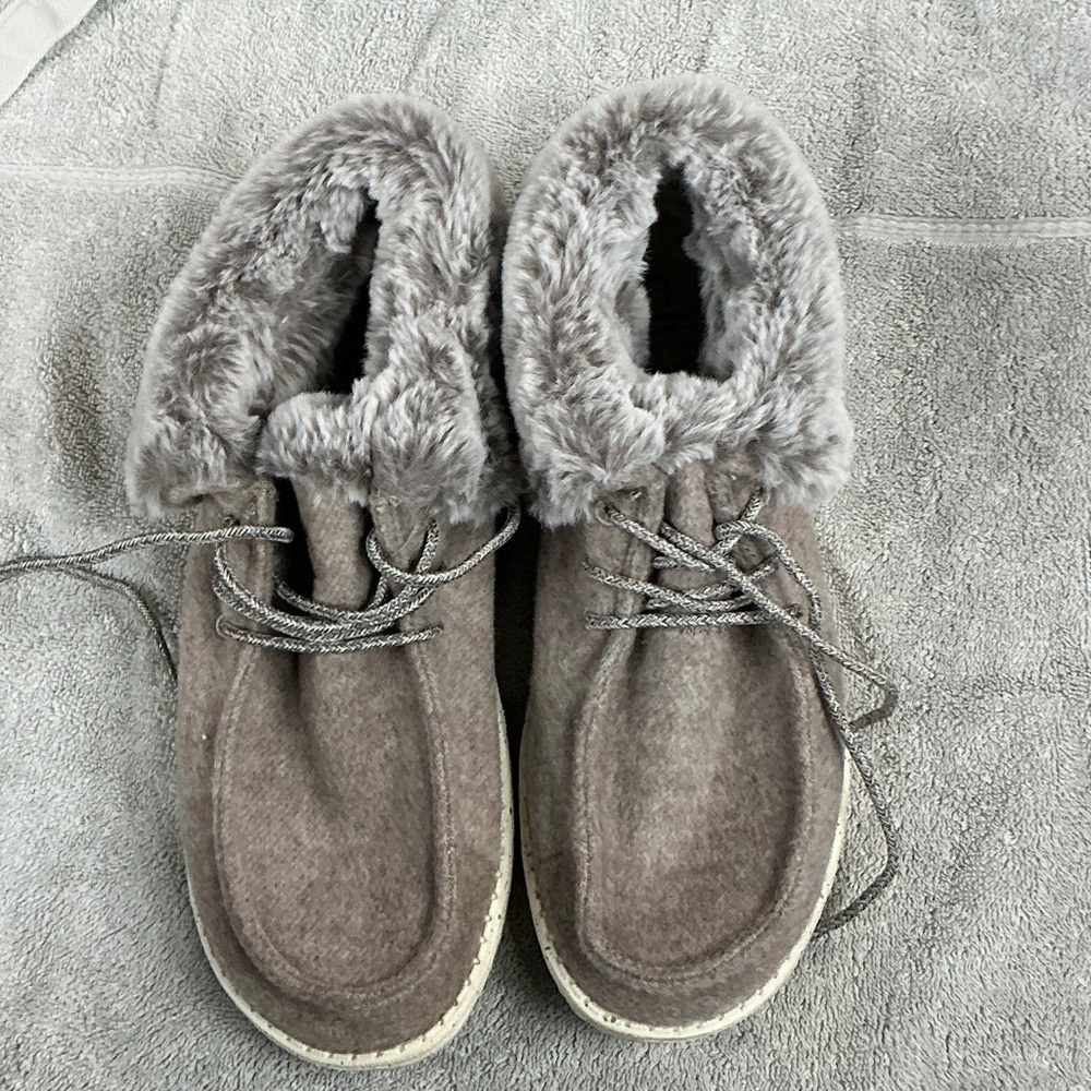 Hey Dude Britt Plush Faux Fur Slip-Ons